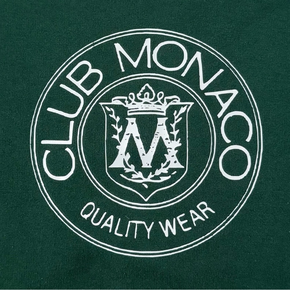 Vintage Club Monaco Crest Green Crewneck Sweatshirt | Size M